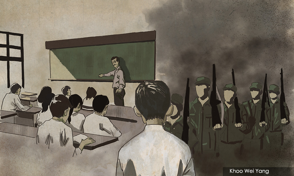 'If I stayed, I'd be carrying arms, marching to war'