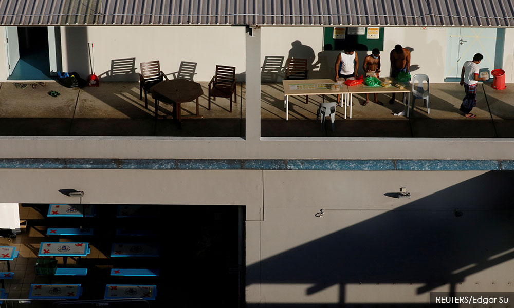 Half of Singapore's migrant workers in dormitories had Covid-19
