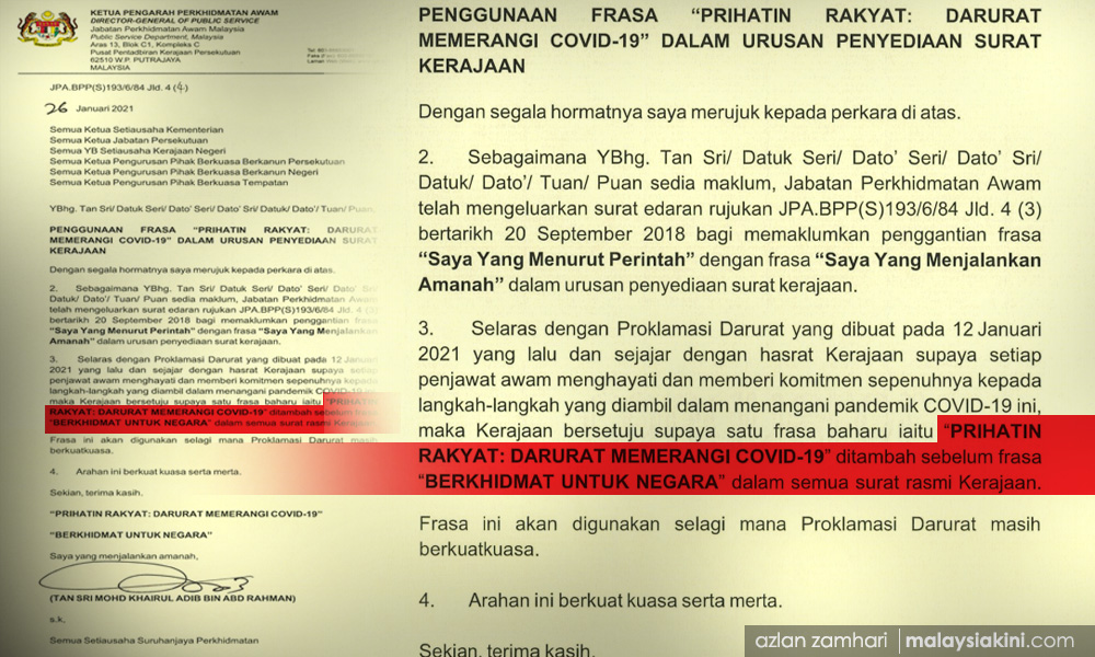 Surat Arahan Supaya Jabatan Lain Keluarkan Surat