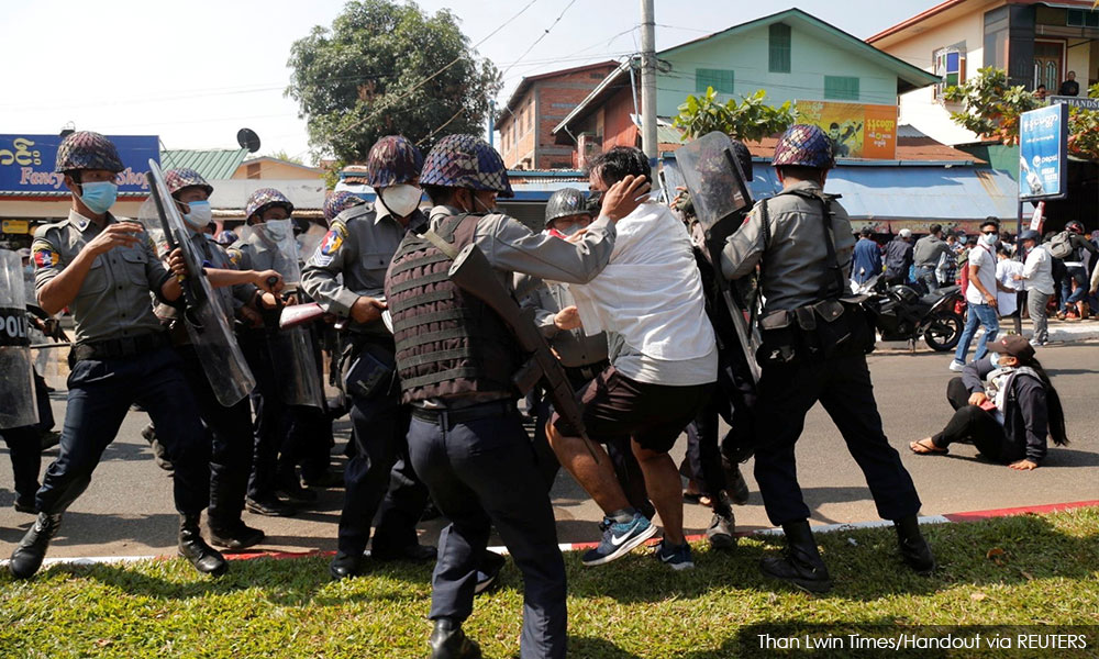 Myanmar police fire rubber bullets, wounding three, as hundreds of thousands protest