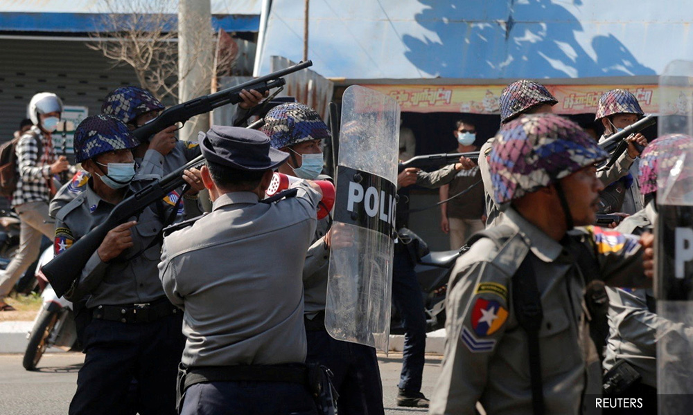 Myanmar police crack down on protests for second day - two dead, several hurt