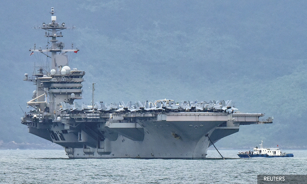 US navy says two carrier groups conduct joint operations in South China Sea