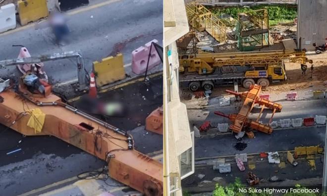 3 maut lepas kren rebah hempap kereta
