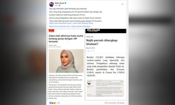 Najib Lega Tuduhan Skandal Dengan Ziana Zain Terjawab