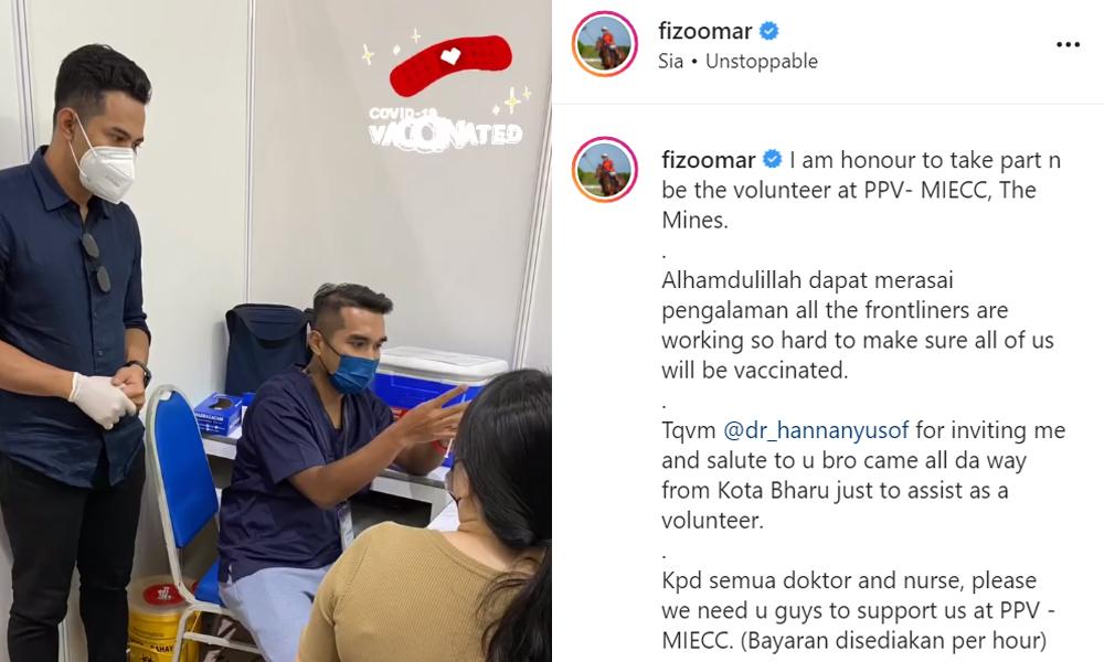 Fizo, Aniq Suhair antara selebriti turun padang jadi sukarelawan Covid-19