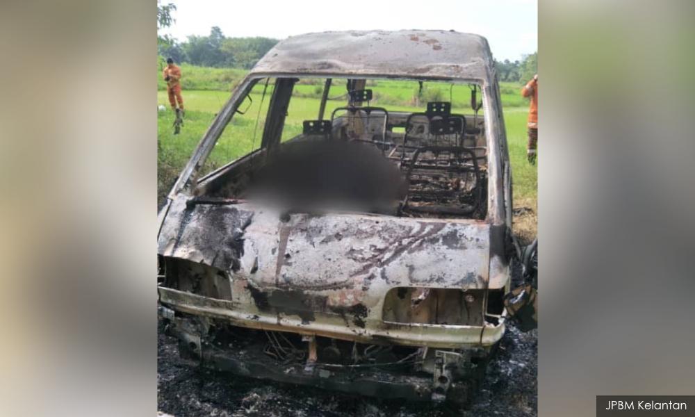 Pesara tentera rentung dalam kebakaran van