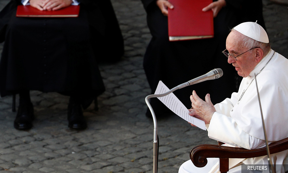 Pope thanks journalists for helping expose church child sex scandals