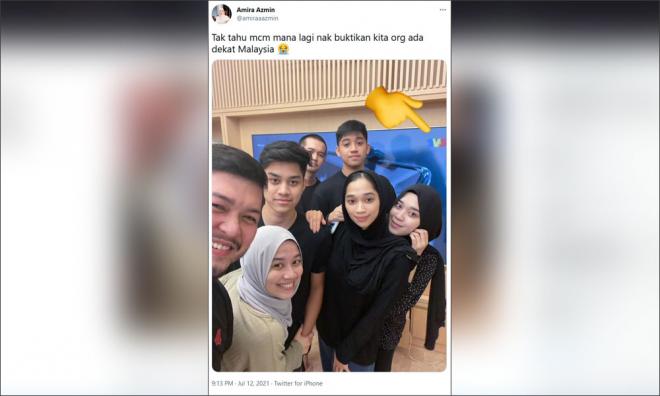 阿兹敏女儿贴图澄清，家人未随团游访欧洲