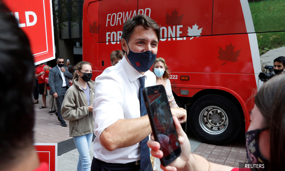 Canada's Trudeau takes gamble, calls 'pivotal' snap election for Sept 20