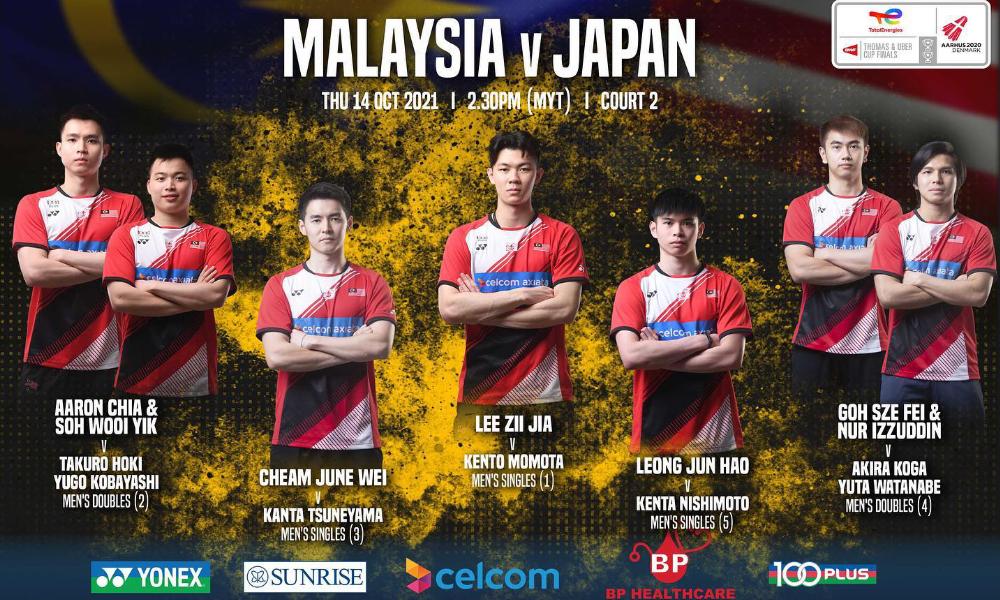 Piala Thomas: Jepun 4 Malaysia 1