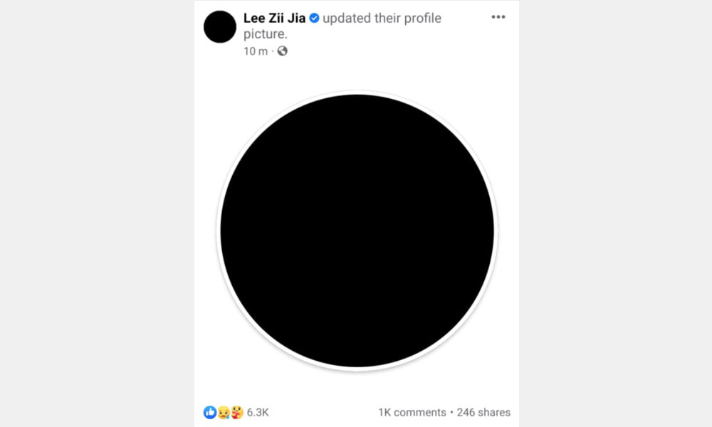 Zii Jia social media profile pictures go black