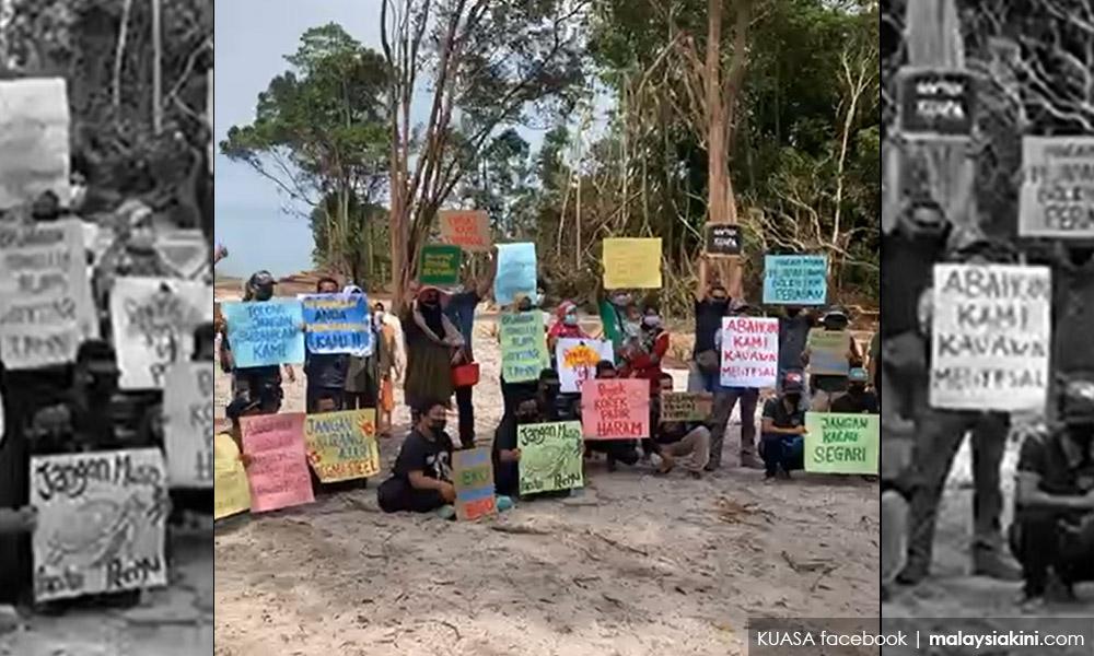率40人赴曼绒沙滩抗议,环保组织促当局制止采砂